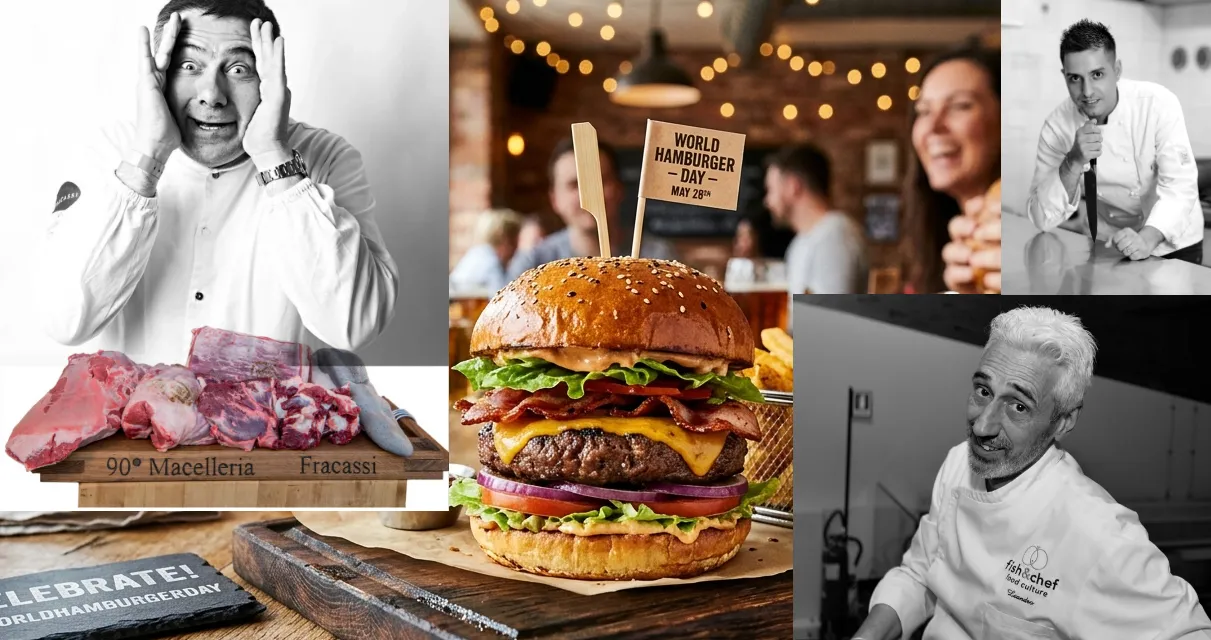 28.05 World Hamburger Day con Simone Fracassi, lo chef  Leandro Luppi e la rivelazione Mauro Caldaroni
